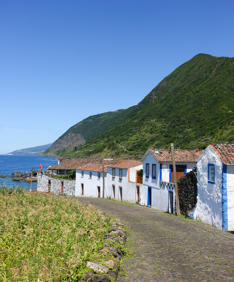 Azoren Typische Häuser---
